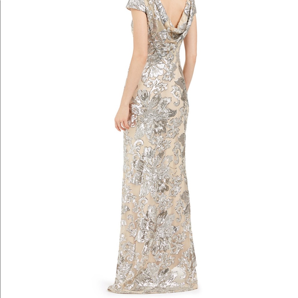 Sequin cowl-black gown by Calvin Klein